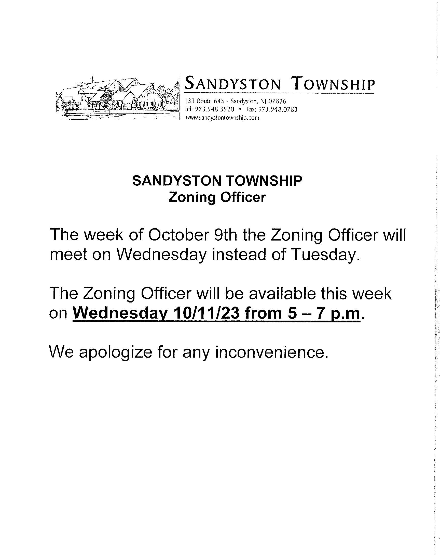 Zoning sign October 10 2023